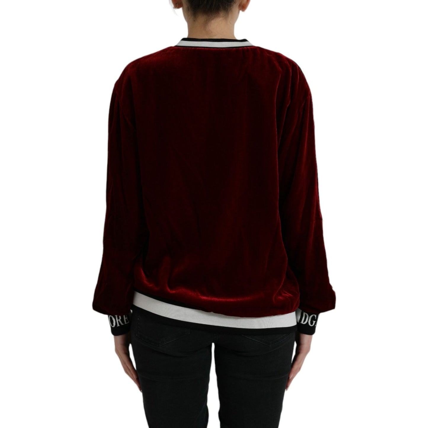 Elegant Burgundy Silk-Blend Sweater