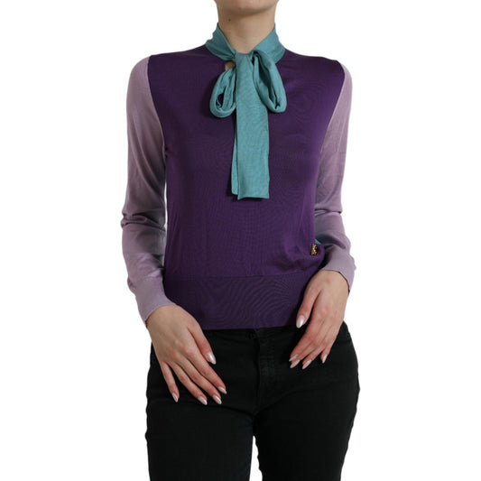 Dolce & Gabbana Multicolor Bow Fastening Pullover Sweater Dolce & Gabbana