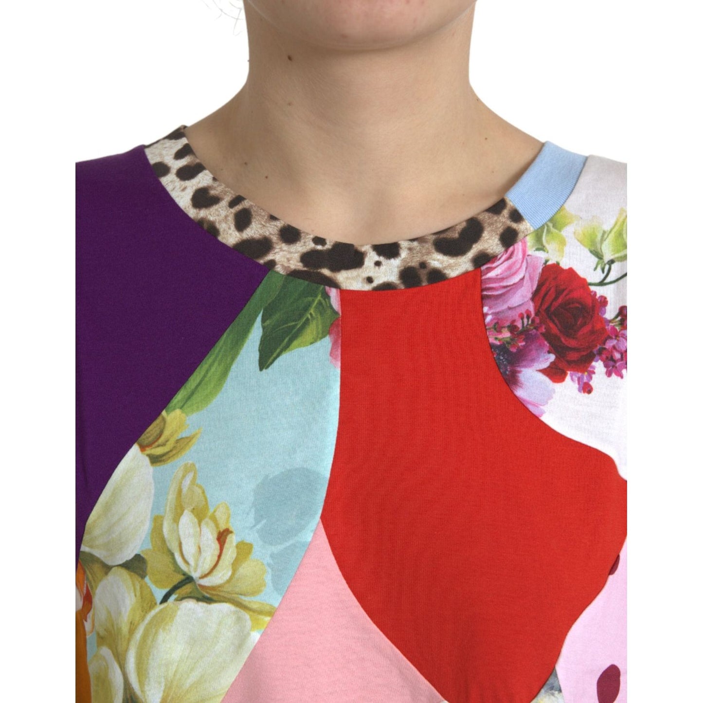 Multicolor Cotton Silk Patchwork Blouse