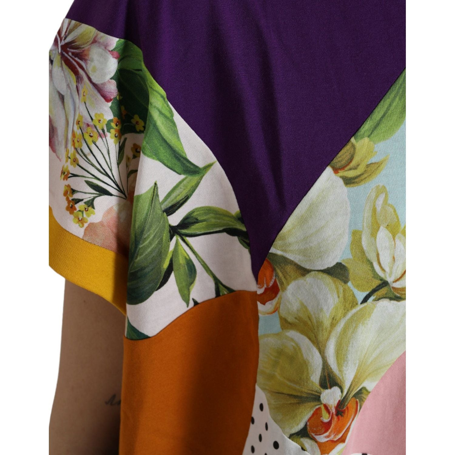 Dolce & Gabbana Multicolor Patchwork Cotton Silk Blouse Top