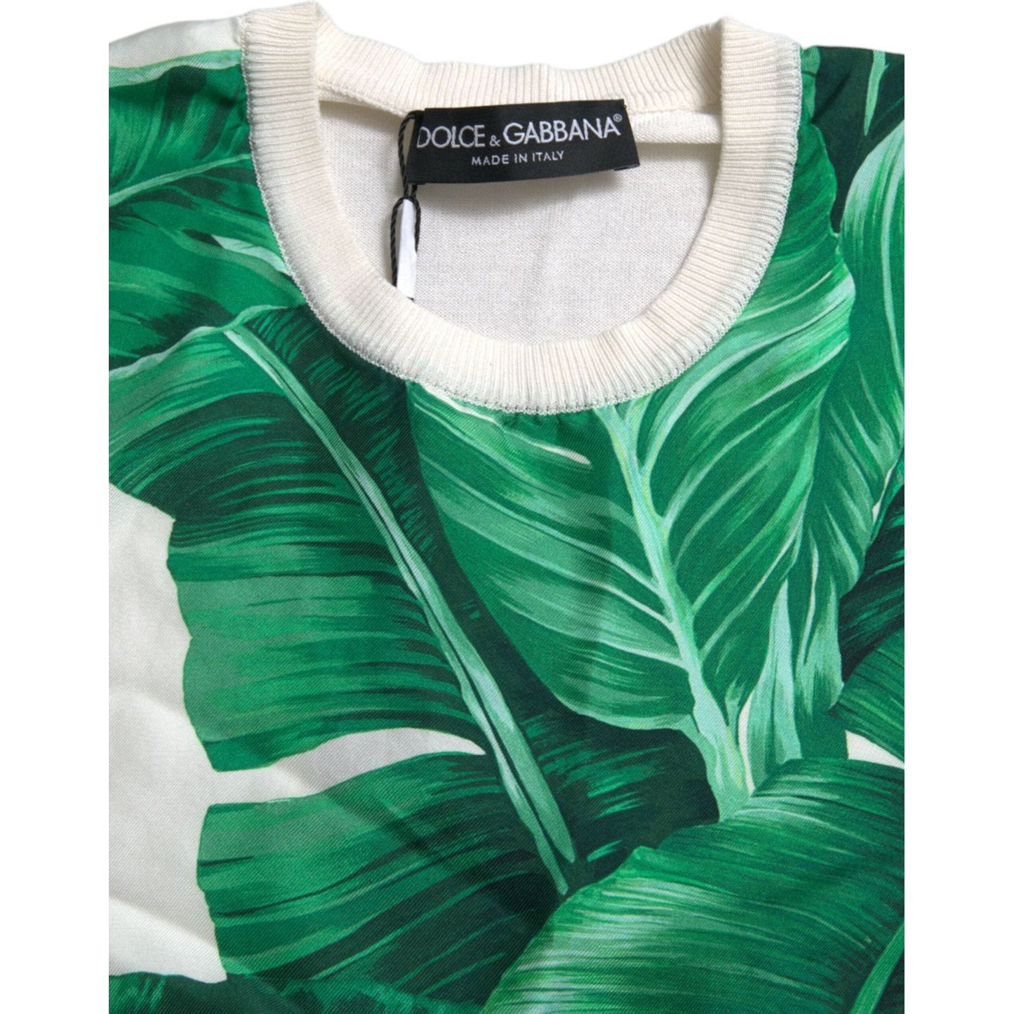 Silk Banana Leaf Print Tank Top