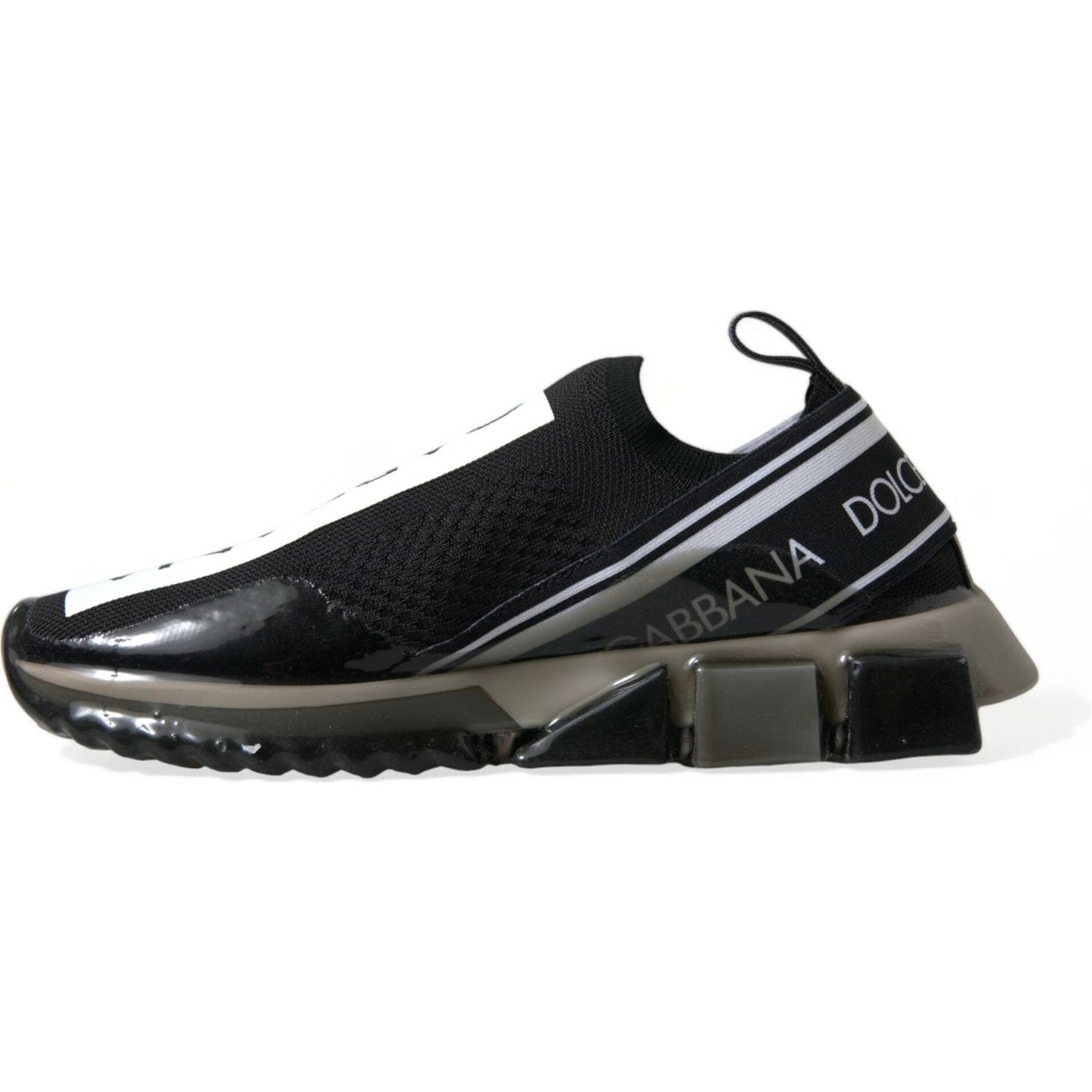 Dolce & Gabbana Black White Slip On Sneakers Sorrento Shoes