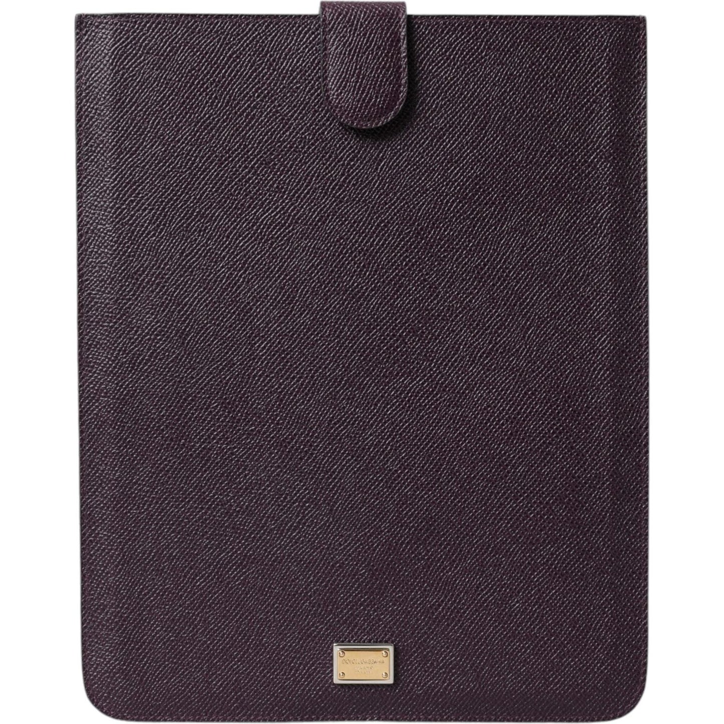 Dolce & Gabbana Dark Brown Leather Logo Plaque Cover Sleeve Tablet Case