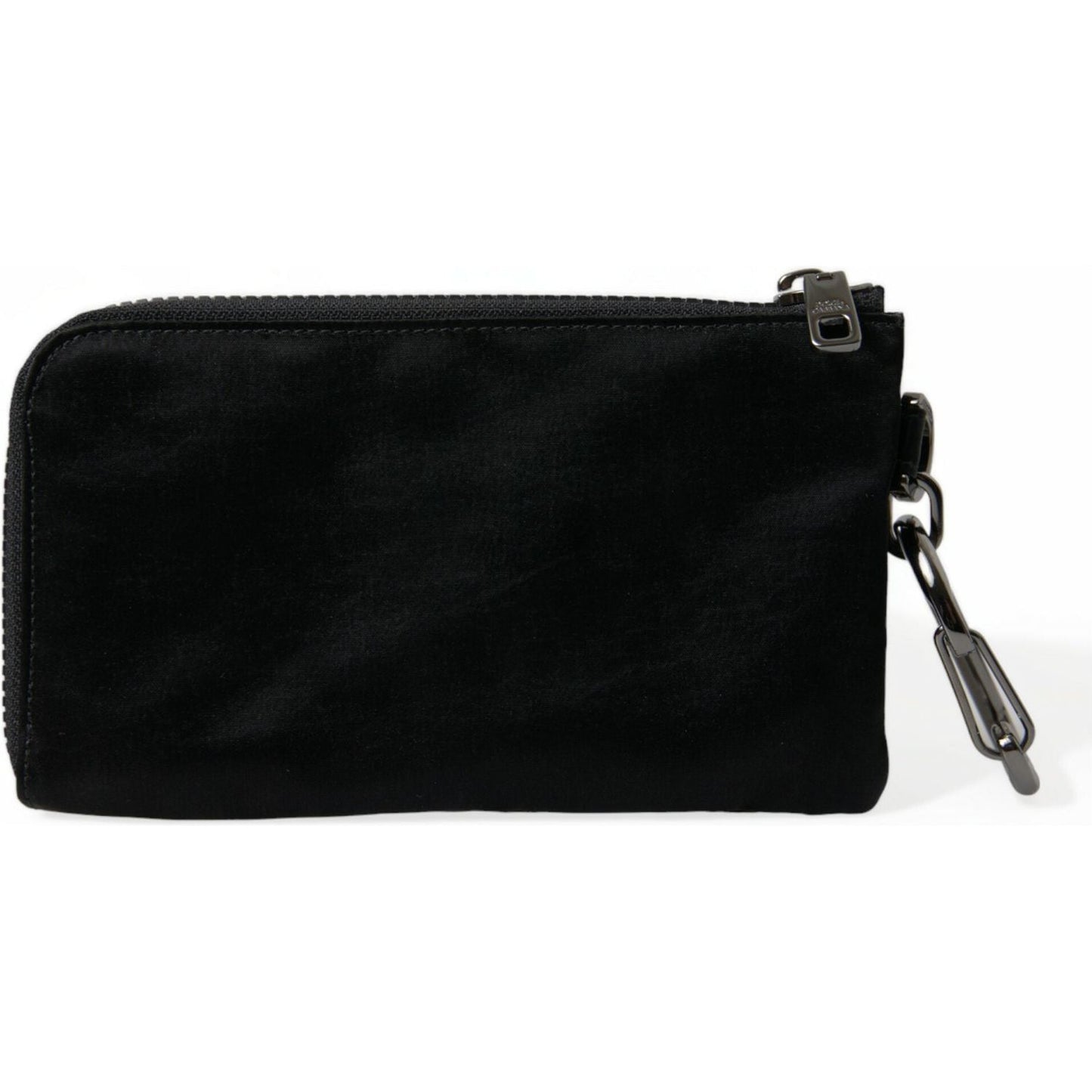 Elite Black Nylon & Leather Pouch with Logo Detail