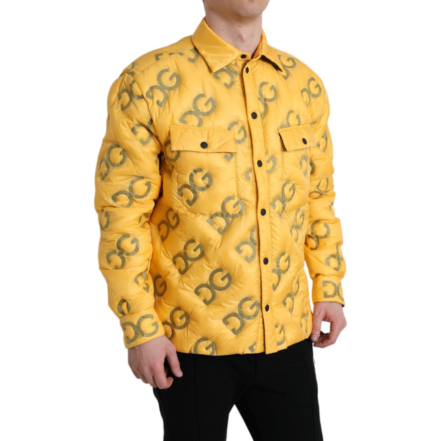 Elegant Yellow Padded Blouson Jacket