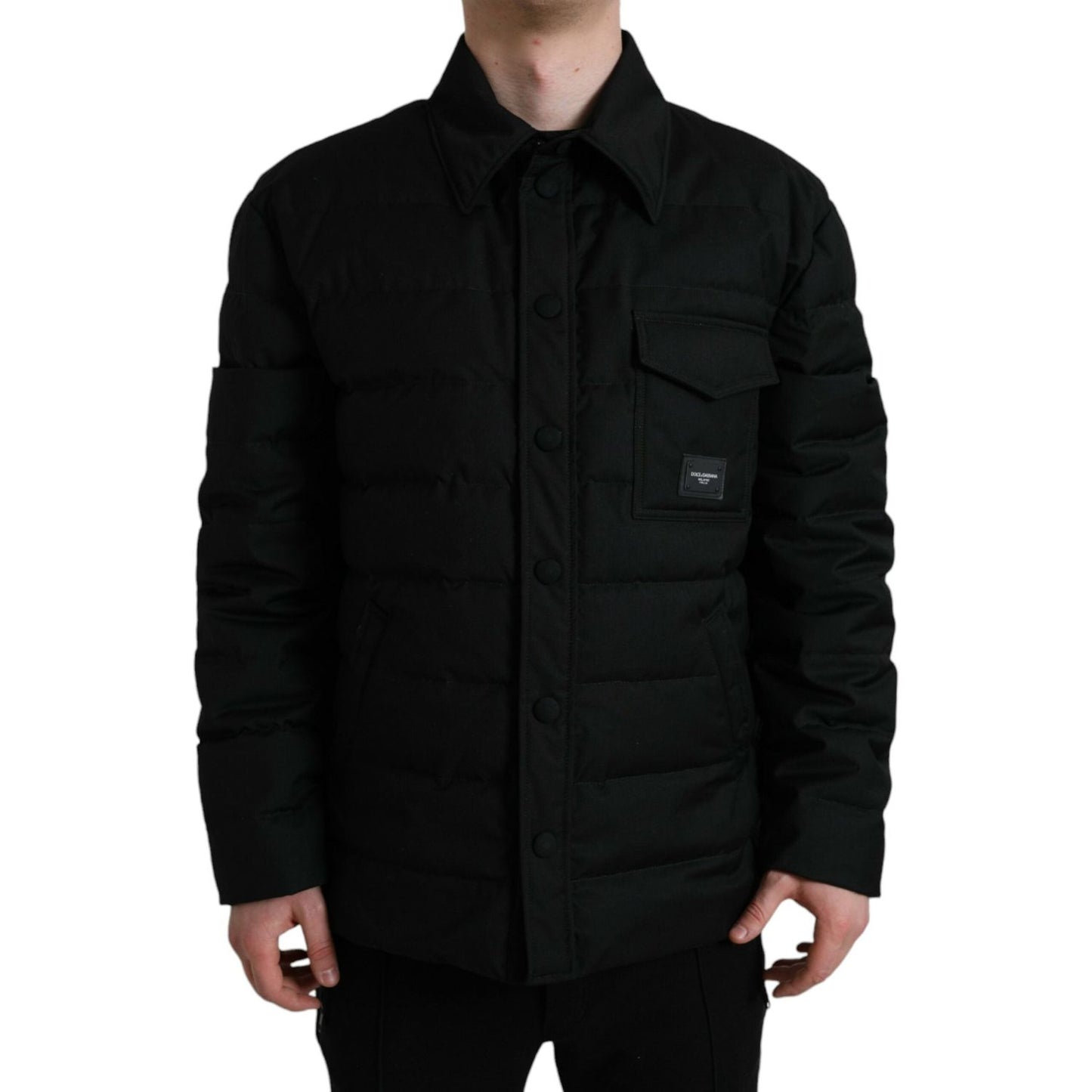 Elegant Black Padded Parka Jacket