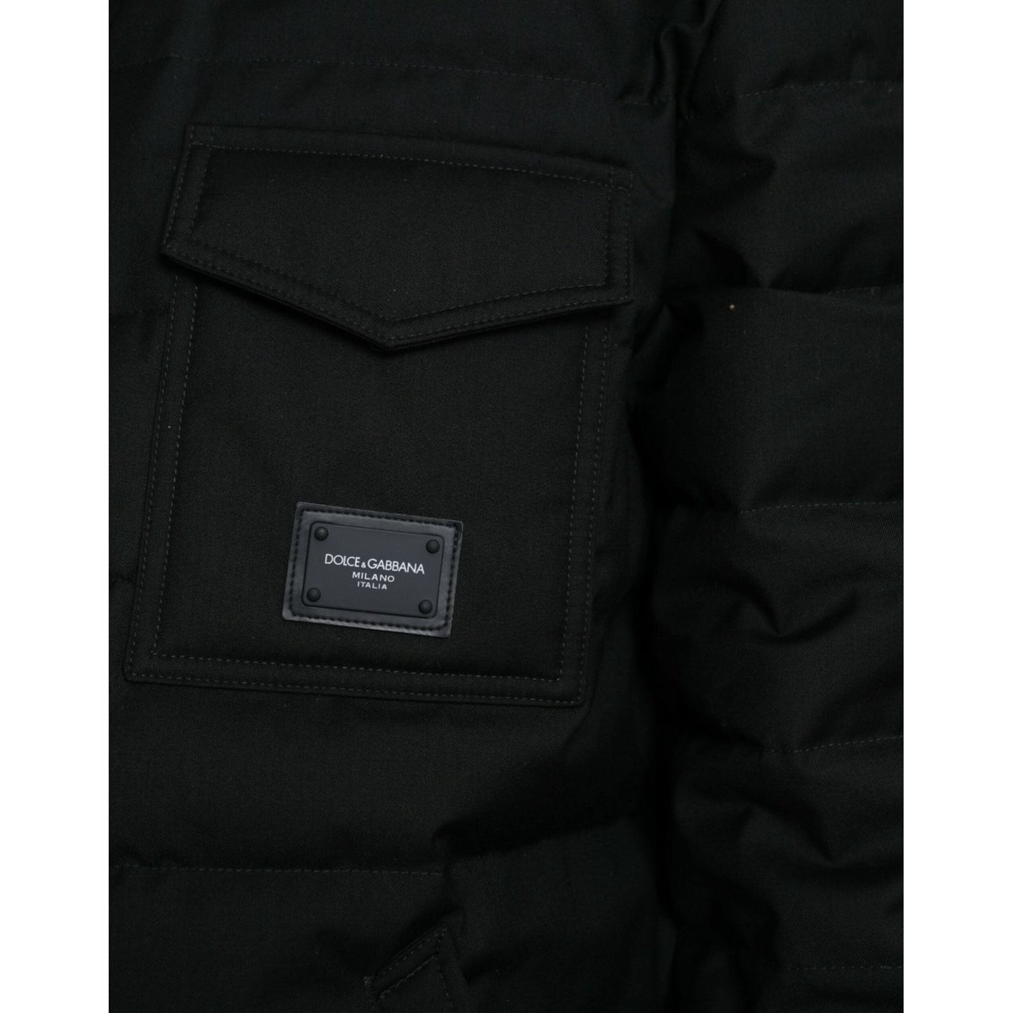 Elegant Black Padded Parka Jacket