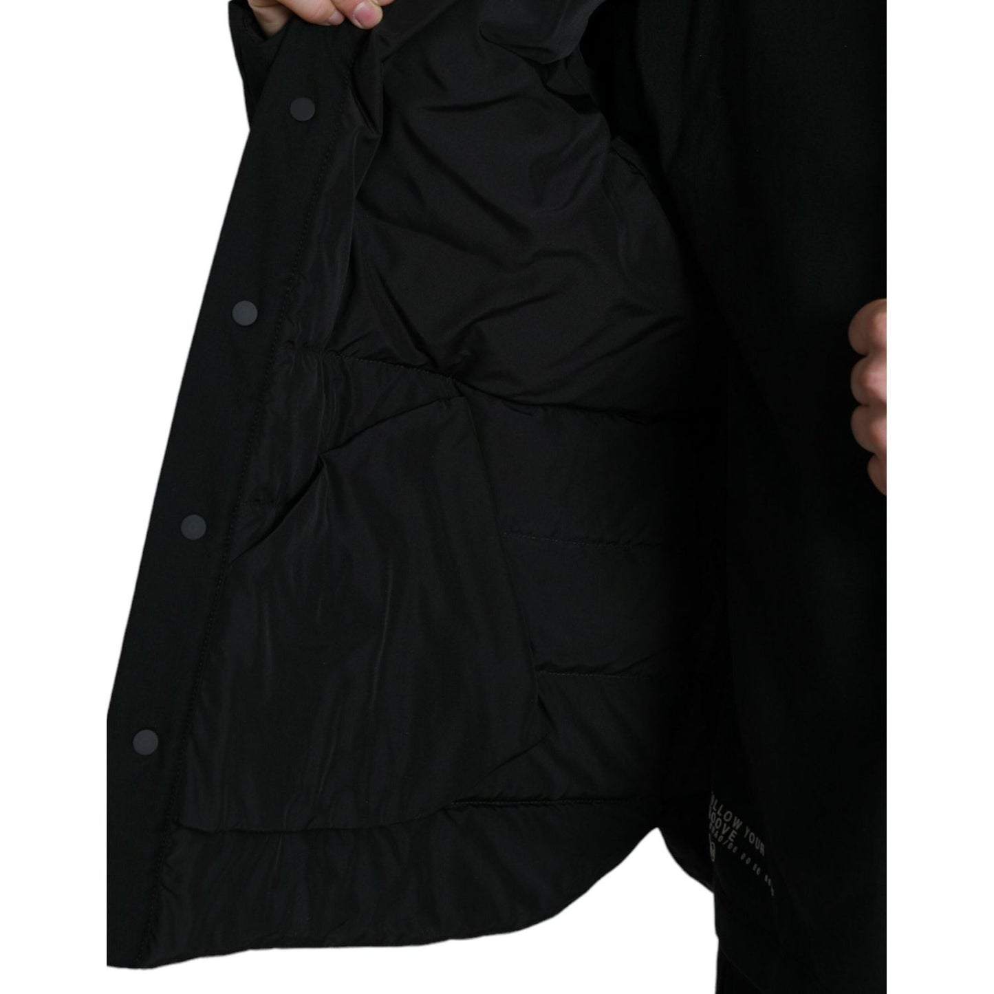 Elegant Black Padded Parka Jacket