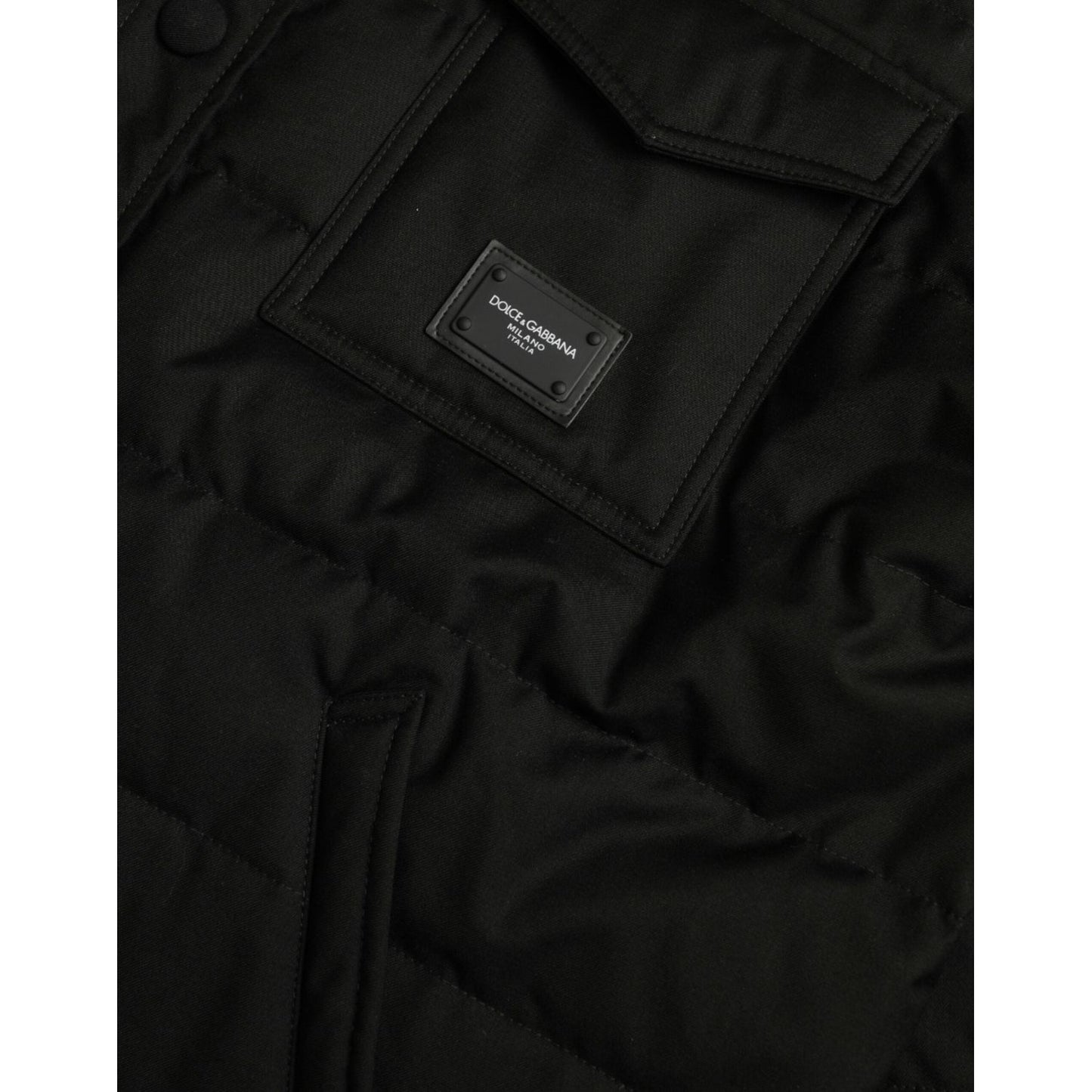 Elegant Black Padded Parka Jacket