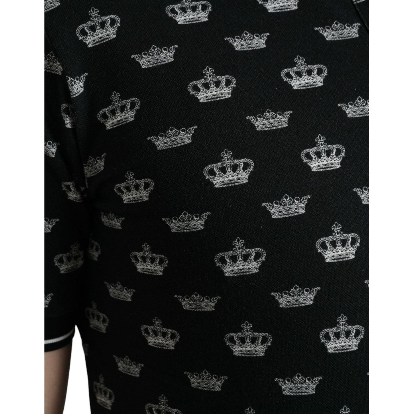 Elegant Crown Motif Cotton Polo Tee