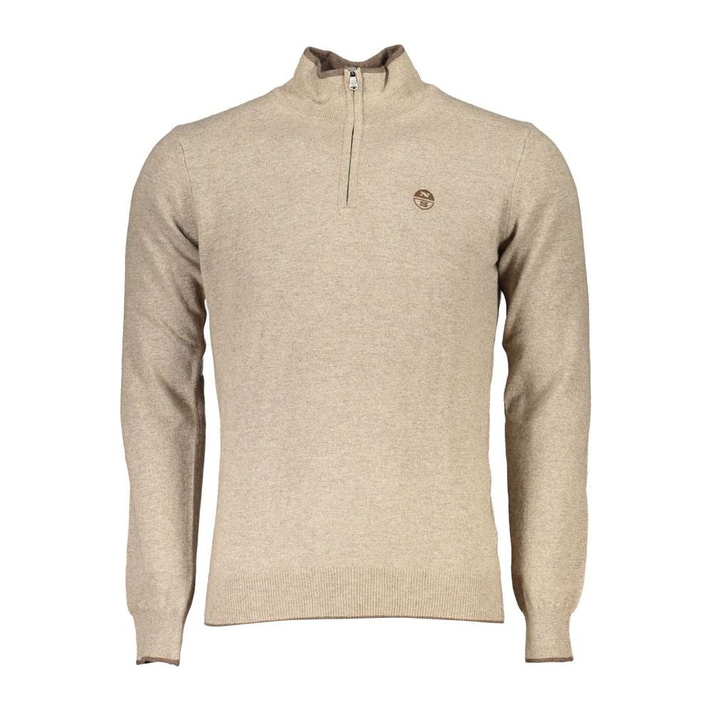 North Sails Elegant Beige Turtleneck Sweater with Half Zip North Sails