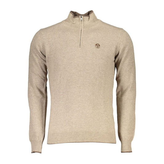 North Sails Elegant Beige Turtleneck Sweater with Half Zip North Sails