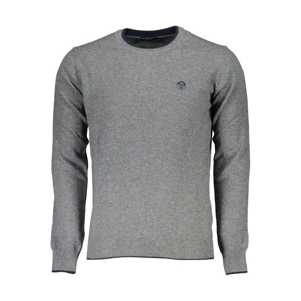 Eco-Conscious Gray Crew Neck Sweater