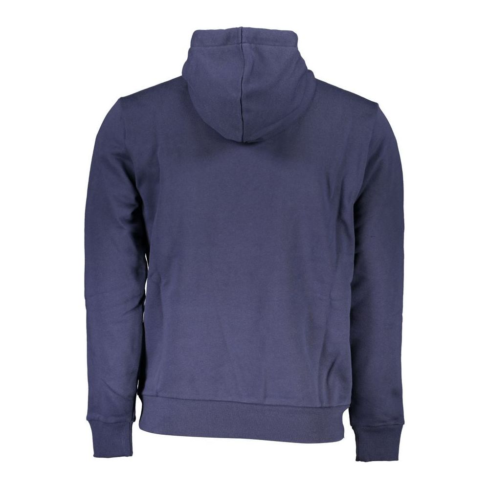 Eco-Conscious Blue Hoodie with Contrast Detail