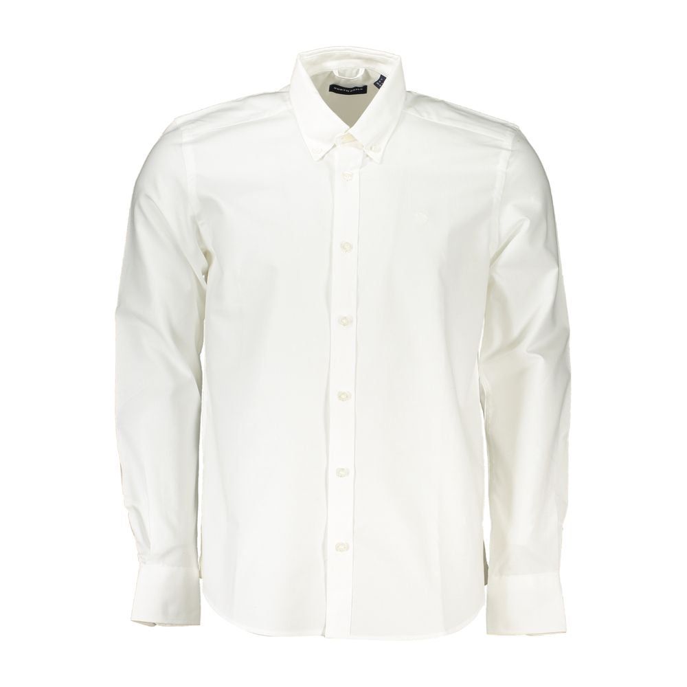 Elegant White Long Sleeve Button-Down Shirt