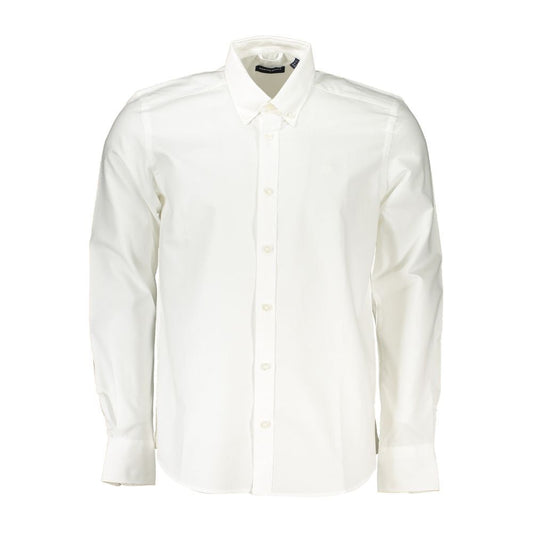 Elegant White Long Sleeve Button-Down Shirt