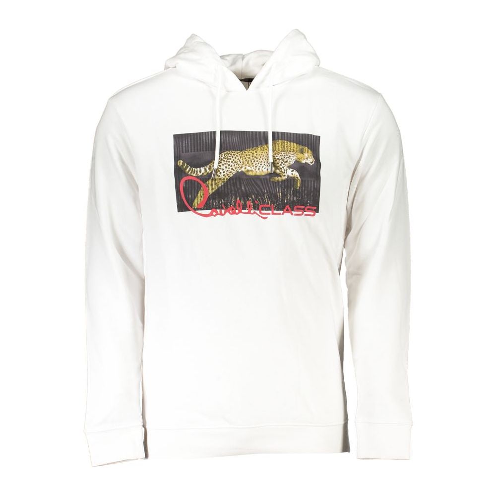 Chic White Hooded Sweatshirt with Exclusive Print