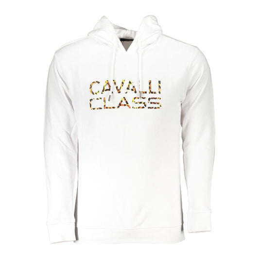 Elegant White Hooded Sweatshirt with Logo Print