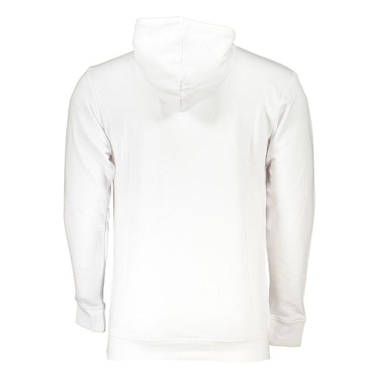 Elegant White Hooded Sweatshirt with Logo Print