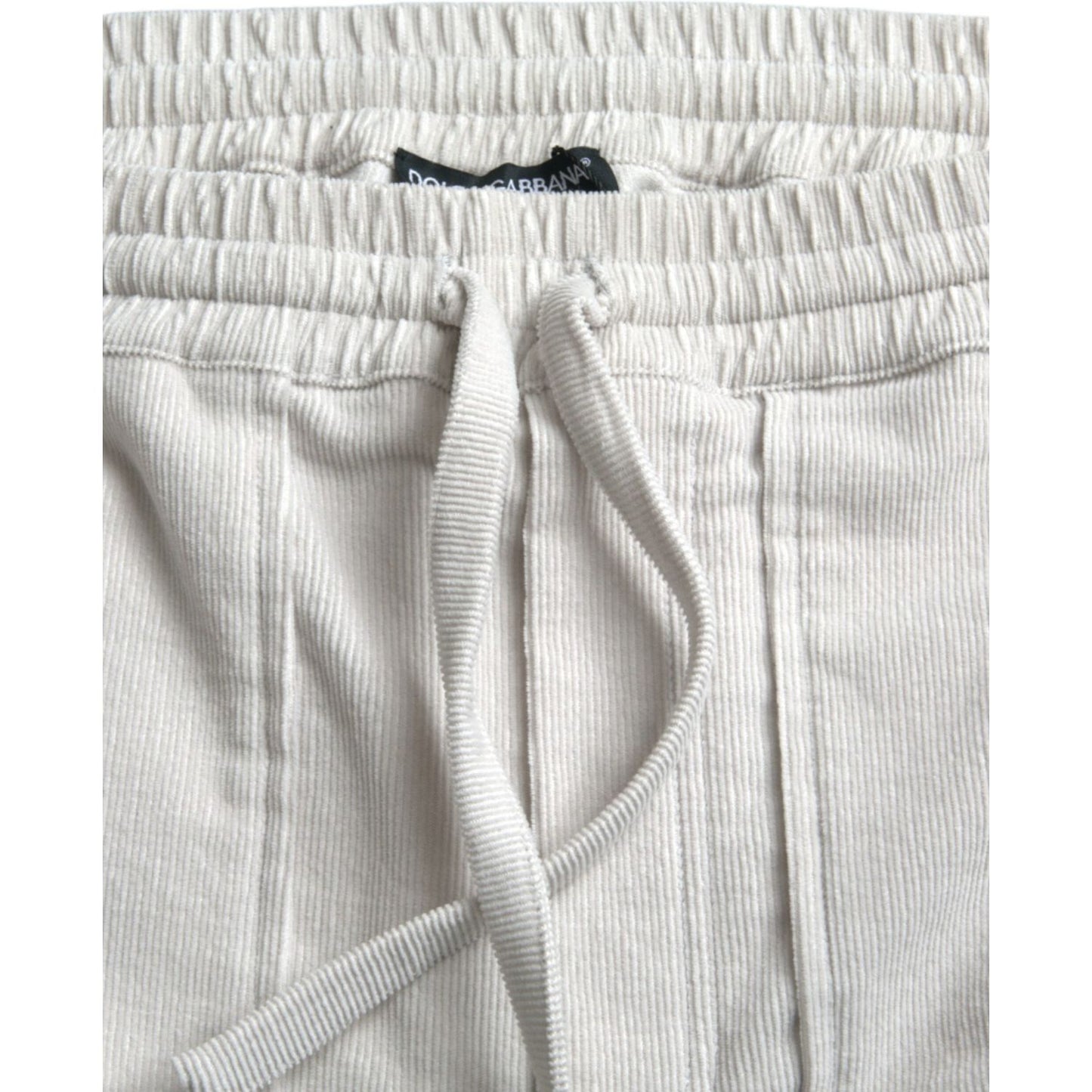 Beige Cotton Corduroy Men's Bermuda Shorts