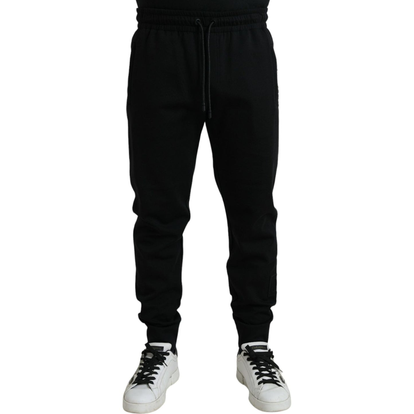 Elegant Black Jogger Pants - Cotton & Nylon Blend