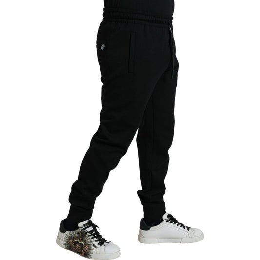 Elegant Black Jogger Pants - Cotton & Nylon Blend Dolce & Gabbana