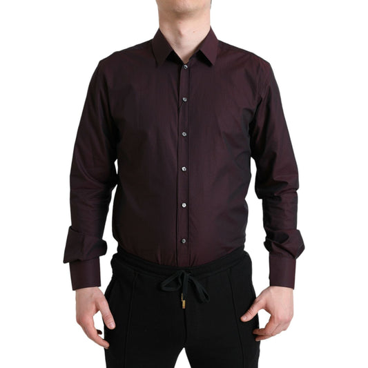 Elegant Maroon Martini Dress Shirt Dolce & Gabbana