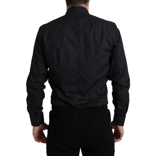 Elegant Navy Blue Slim Fit Dress Shirt Dolce & Gabbana