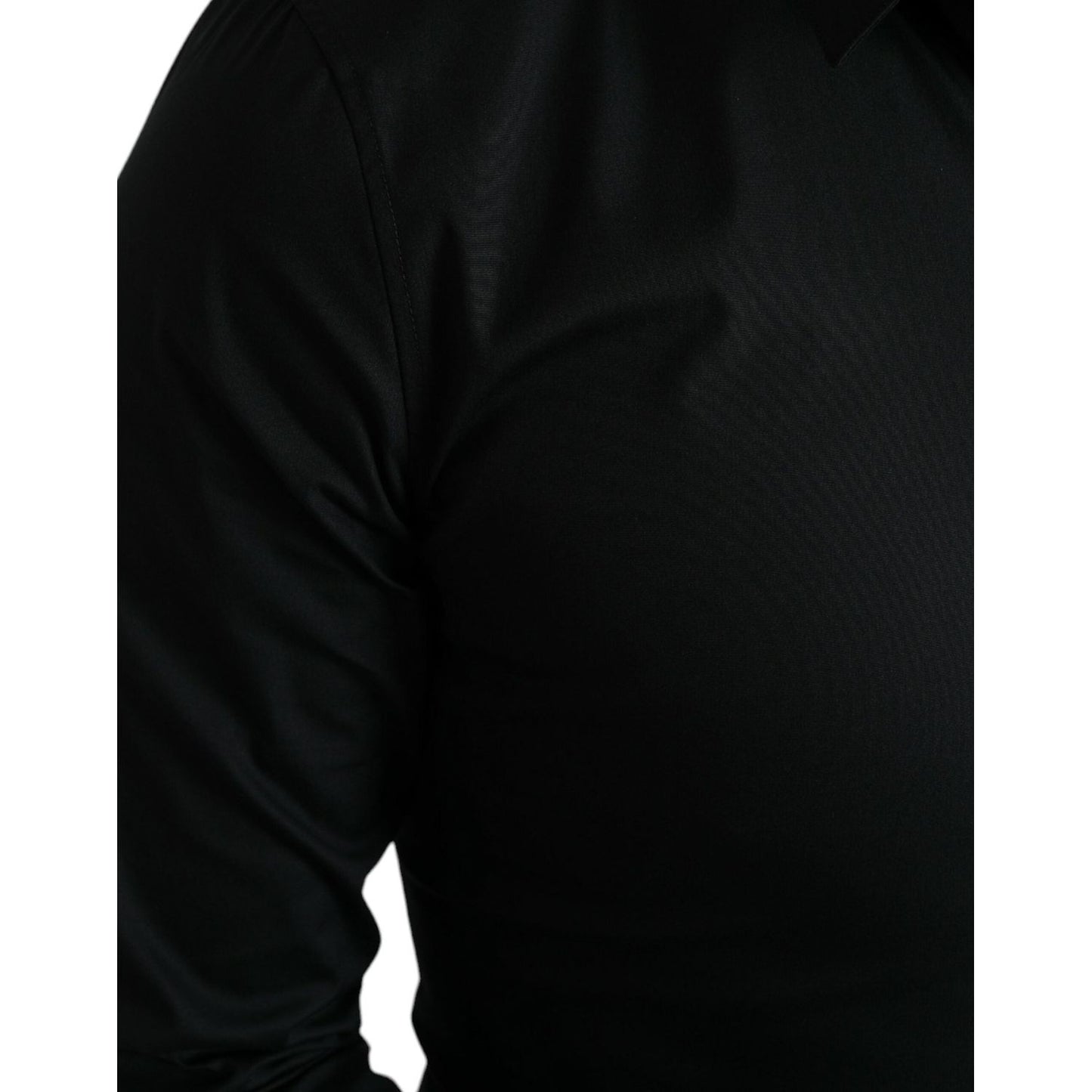 Elegant Black Slim Fit Italian Dress Shirt