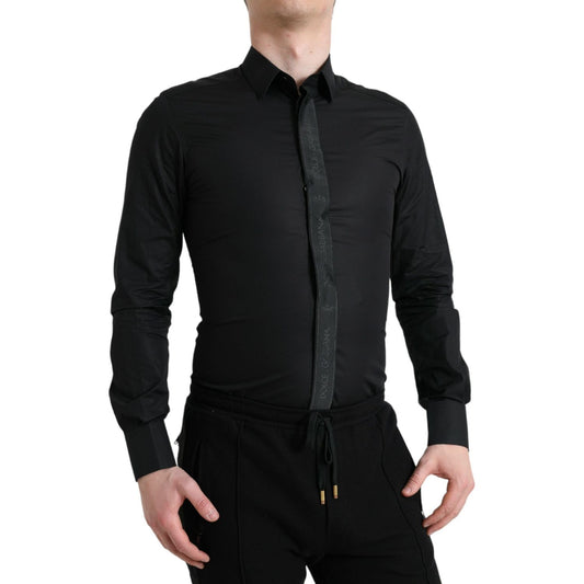 Elegant Black Slim Fit Dress Shirt Dolce & Gabbana