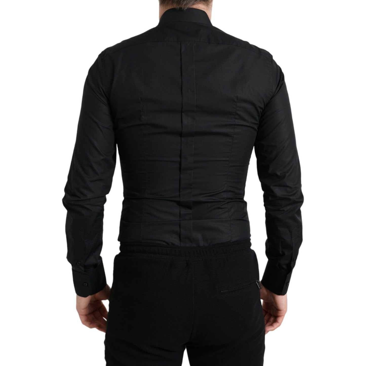 Elegant Black Slim Fit Dress Shirt