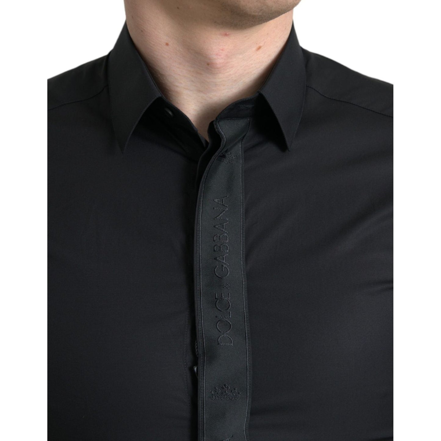 Elegant Black Slim Fit Dress Shirt