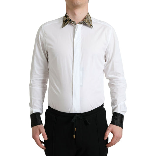 Elegant Gold Detail Dress Shirt Dolce & Gabbana