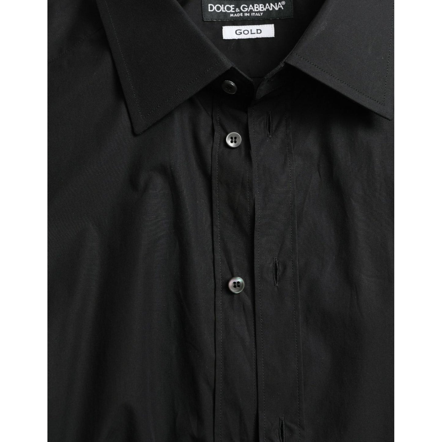 Sleek Black Slim Fit Italian Dress Shirt