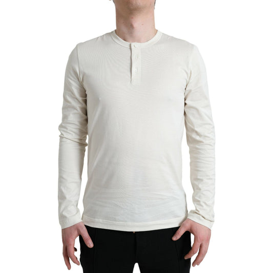 Elegant Off White Cotton Sweater Dolce & Gabbana