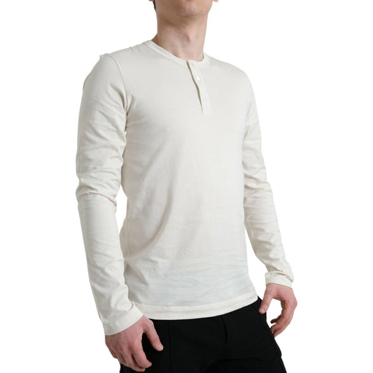 Elegant Off White Cotton Sweater Dolce & Gabbana