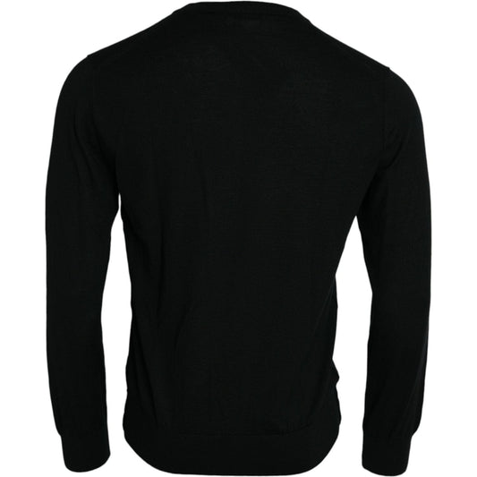 Elegant Black Cashmere Pullover Sweater Dolce & Gabbana