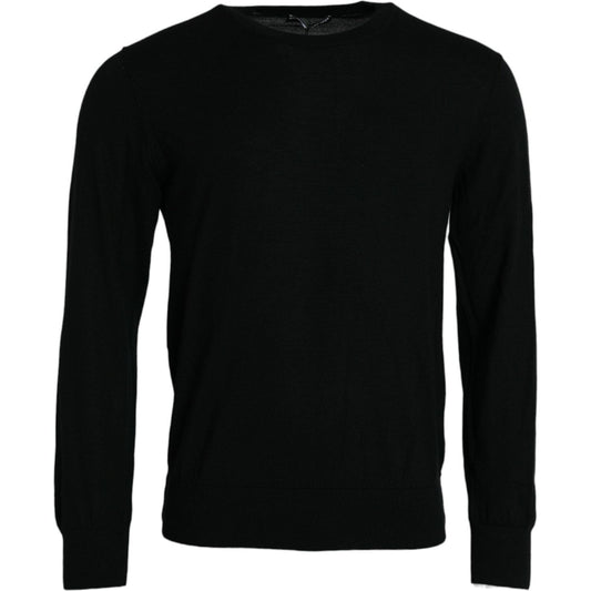 Elegant Black Cashmere Pullover Sweater Dolce & Gabbana