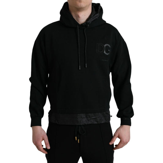 Elegant Black Hooded Pullover Sweater Dolce & Gabbana