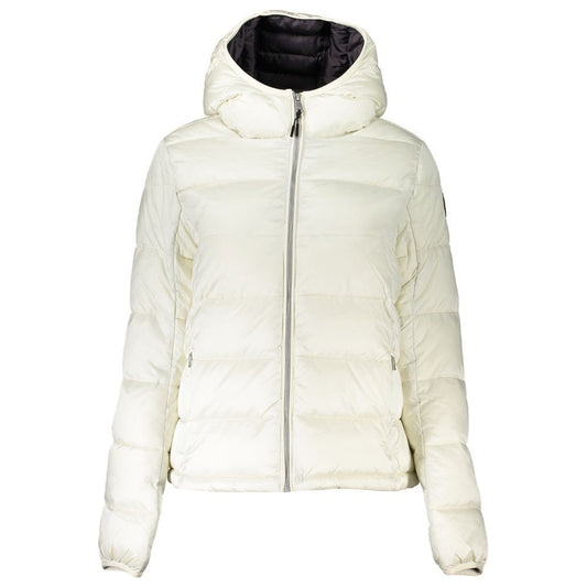 Elegant White Hooded Eco Jacket