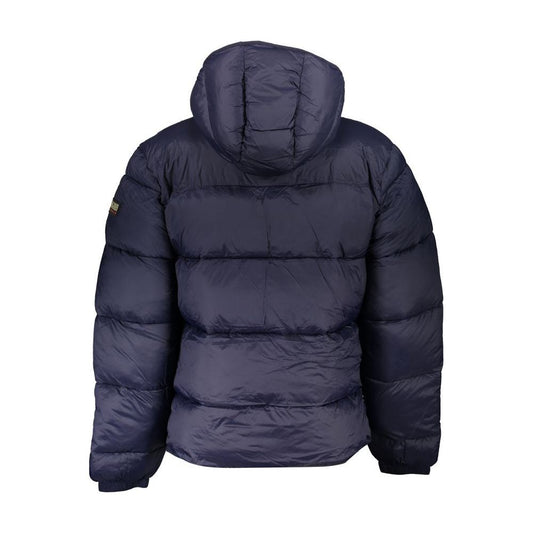 Eco-Conscious Hooded Blue Jacket