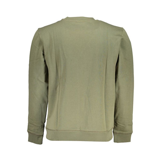 Chic Green Crew Neck Fleece Sweatshirt