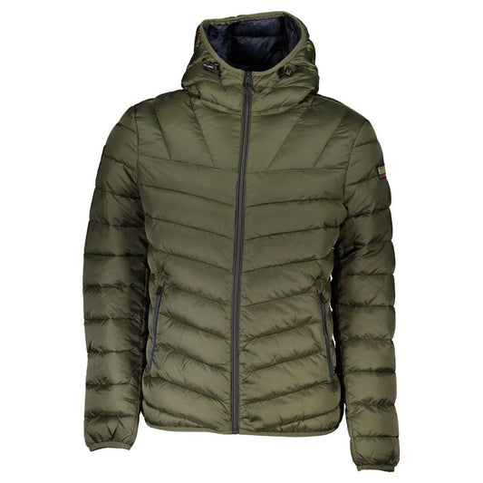 Napapijri Elegant Green Hooded Jacket for Men Napapijri