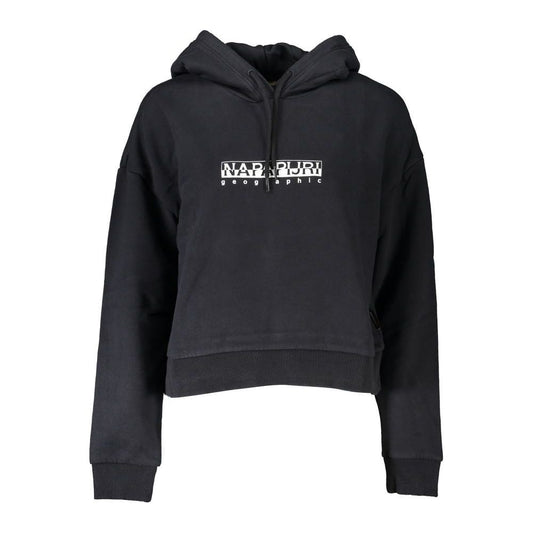 Chic Black Fleece Hooded Sweatshirt