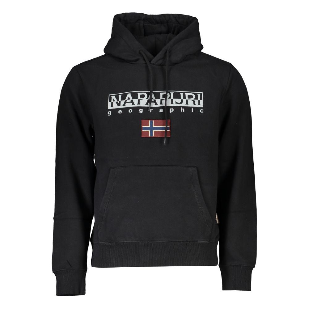 Sleek Black Hooded Sweatshirt with Logo