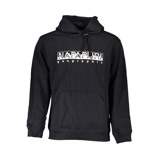 Chic Black Hooded Fleece Sweatshirt