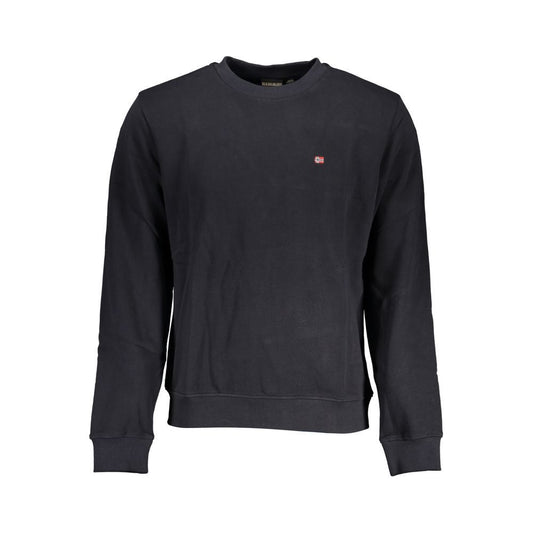 Elegant Black Long Sleeved Crew Neck Sweatshirt