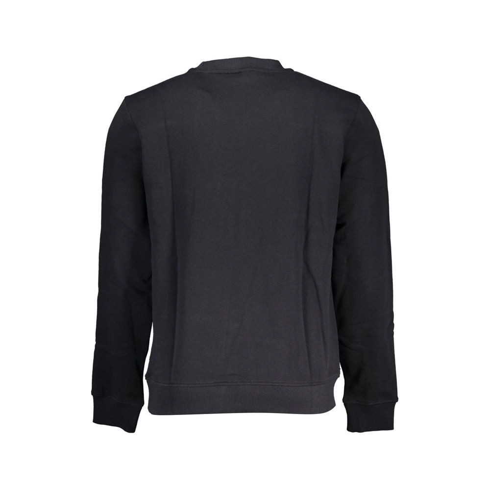 Elegant Black Long Sleeved Crew Neck Sweatshirt