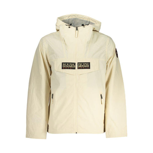 Chic Beige Hooded Sports Jacket