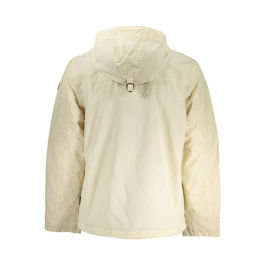 Chic Beige Hooded Sports Jacket